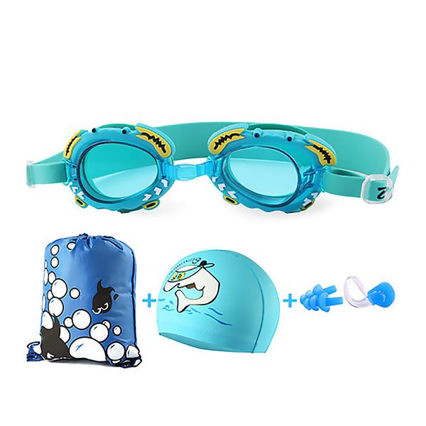 

portable baby swimming accessories swimming goggles earplugs beach bag cap 5pcs/set girls boys pool needs