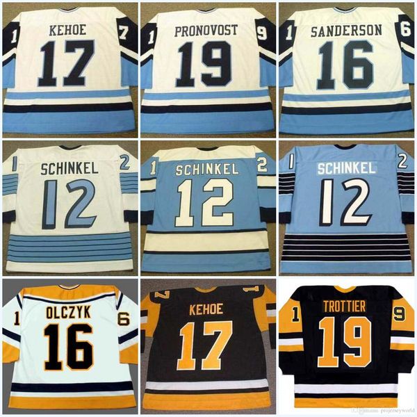

Mens 12 BOB ERREY 1992 12 KEN SCHINKEL ED OLCZYK 16 JAY CAUFIELD 17 RICK KEHOE 19 JEAN PRONOVOST Vintage Hockey Jerseys