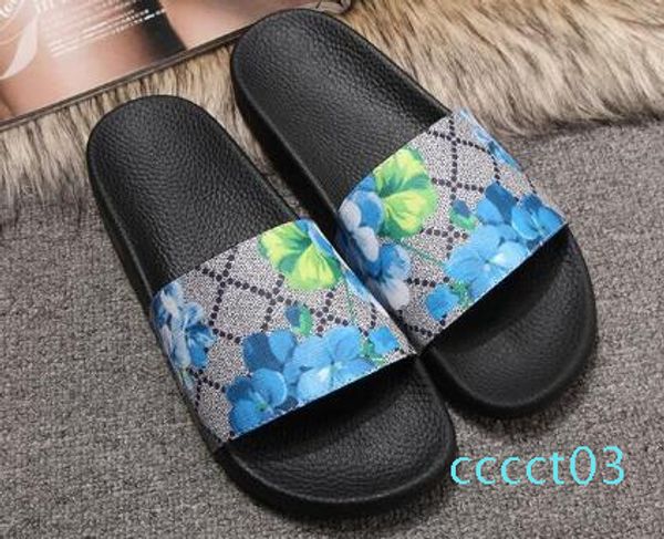 

r shoes luxury slide summer fashion wide flat slippery sandals slipper flip flop size 35-45 flower box ct03, Black