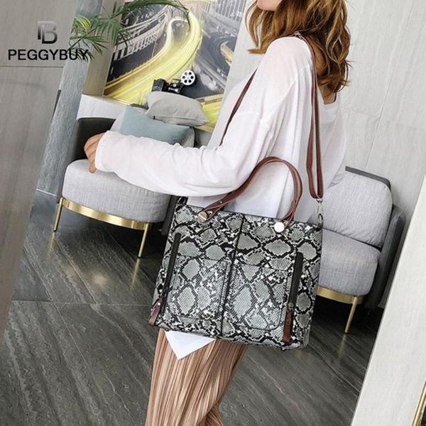 

leather handbags big women bag casual female bags serpentine large messenger shoulder bag ladies large bolsos