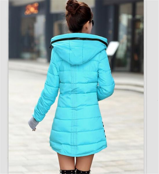 

parka femme womens designer winter coats jacket womens 2019 zipper medium long cotton parka plus size slim ladies casual clothing, Black