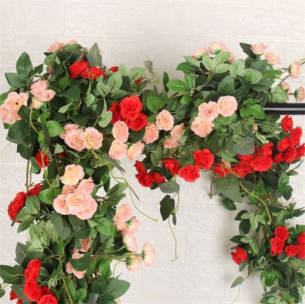 2019 24 Heads Rose Diy Artificial Simulation Fake Flower Garland Silk And Plastic Home Wedding Decoration Plants For Decor From