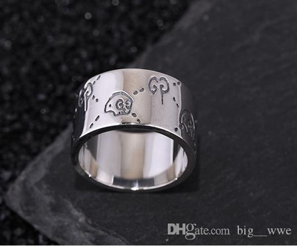 

19s италия дизайнер нового способа 925 серебряных привидения кольца старинные ювелирные изделия старинное серебро ручной хип-хоп мужские и ж, Silver