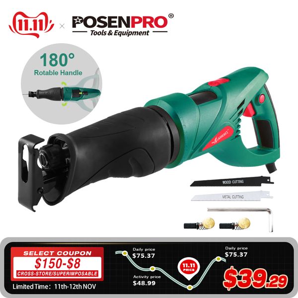 

reciprocating saw 900w multifunction electric saw rotating handle saber hand for wood and metal cutting electric wood