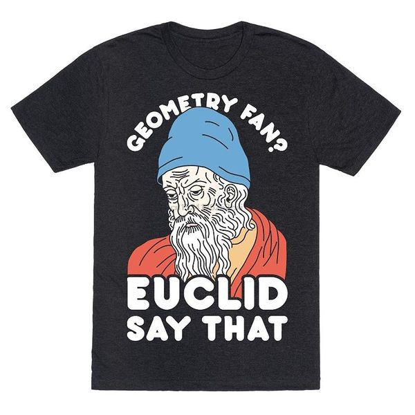 

geometry fan euclid say that men's cotton t-shirt, White;black