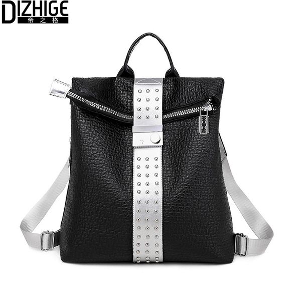 

dizhige fashion anti theft backpack soft leather women backpack teenage traveling pu shoulder school bags for college girls 2019