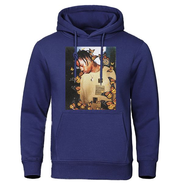 

2019 осень зима мужские толстовки трэвис скобуттерфлай мода спортивный костюм эффект рэп музыка толстовки человек пуловер хип-хоп топы, Black