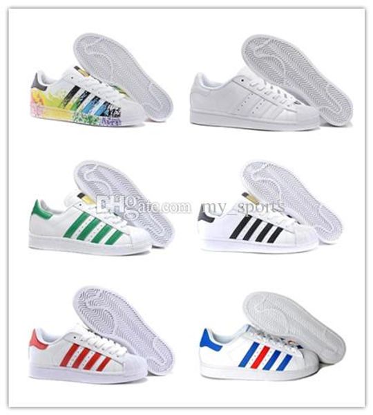 

superstars white black pink blue gold shoes fashion casual shoes classic flats 2019 colorful women men sneakers