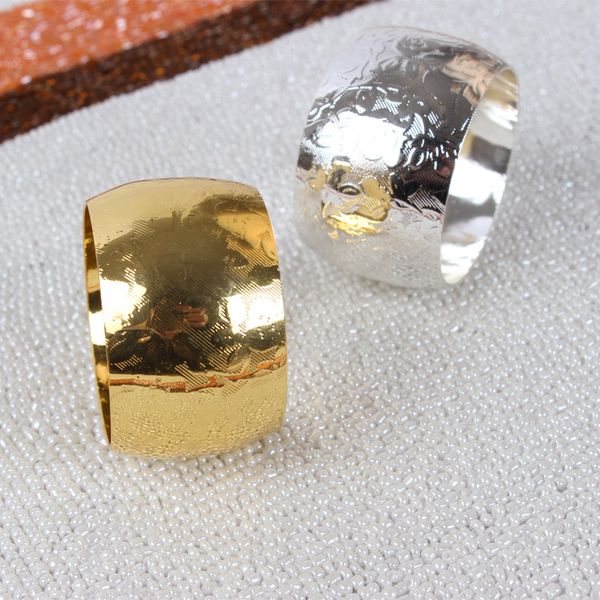 

embossed ring napkin napkin ring wed napkin holder gold silver stainless steel banquet table decoration