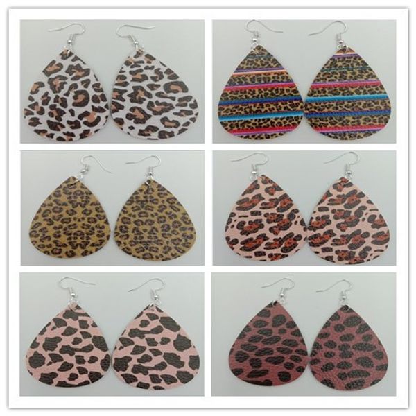 

новая искусственная кожа слеза серьги мода печатных искусственная кожа серьги для женщин, Silver