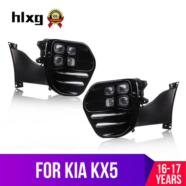 

hlxg 2pcs led fog light lamp daytime running light for kia sportage ql kx5 2016 2017 car white led drl for kia kx5