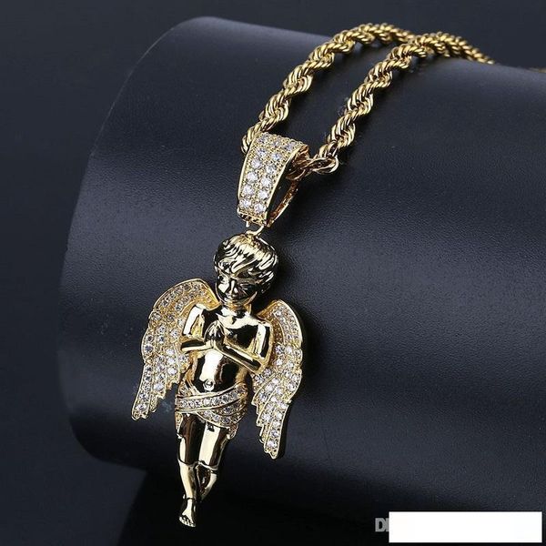 

mens hip hop 18k gold plated pendant necklace iced out angle pendant necklace fashion necklace jewelry, Silver