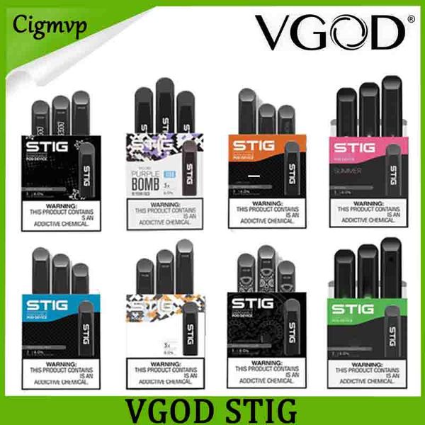 

100% первоначально VGOD STIG Одноразовая 8 цветов Empty Pod Устройство 3шт пакет 270mAh Аккумулятор 1,2 мл картридж Vape Pen Kit Vs Hyde