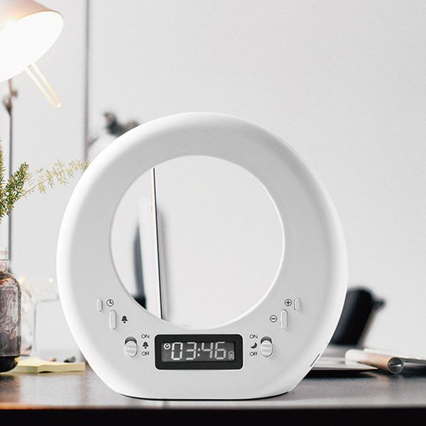

led moon alarm clock usb charging press sensor bedside wake light night feeding with sleeping night