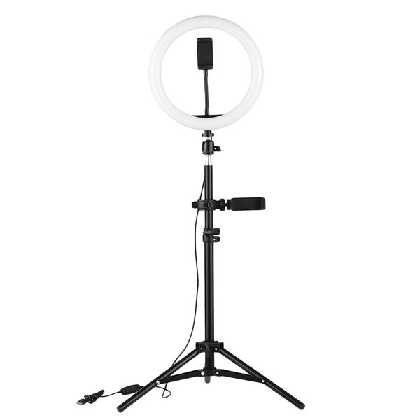 

usb plug 120pcs led 10'' video ring light fill lamp with phone holder for live selfie vlog