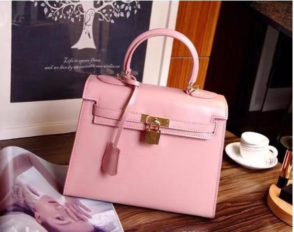 

28CM 25CM Big Brand Totes women Plain Shoulder Bags With Lock Gold Hardware Smooth Genuine leather Fashion lady Handbag High Quality