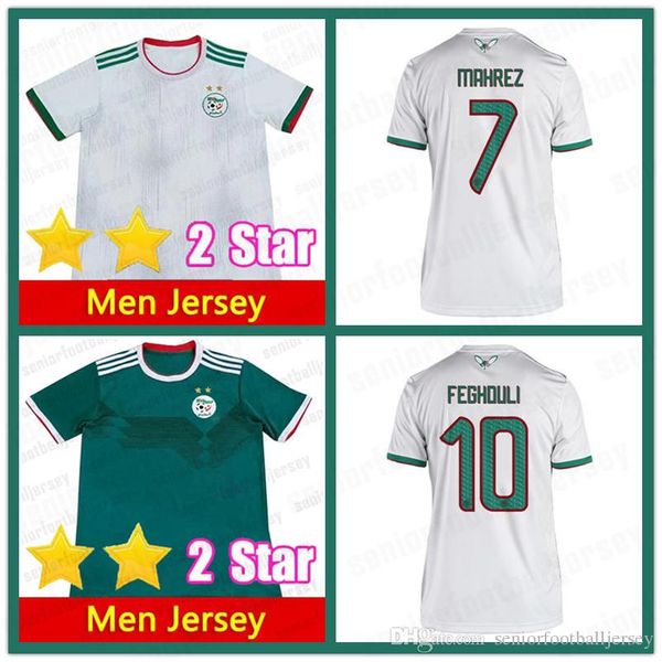 

2 Stars Africa Cup Champions Algeria 7 MAHREZ soccer jerseys 10 FEGHOULI 11 BRAHIMI SLIMANI BOUNEDJAH ATAL Mens 19 20 football shirt