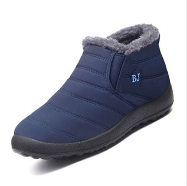 

winter men's shoes for men boots thick fur warm ankle boots men footwear waterproof snow boots botas hombre winter shoes unisex, Black