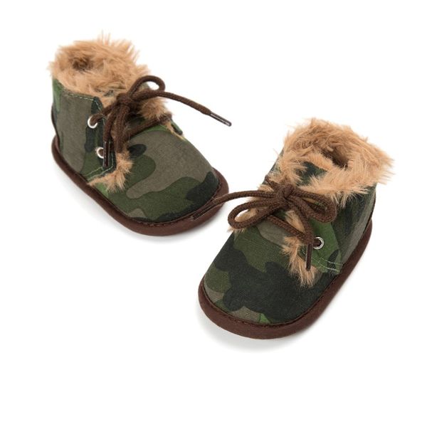 

baby shoes warm snow boots lace-up round toe pu baby boys girls shoes plush boots children' winter #sa, Black;grey