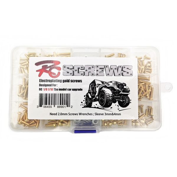 

gold screws washer nuts box set for 1/8 1/10 hsp traxxas tamiya hpi kyosho d90 src10 remote control rc car parts