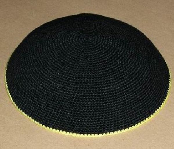 

handmade black knitted yarmulke kippah kippot different sizes, Blue;gray