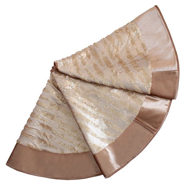 

36"/42" christmas tree skirt sequin glitter sparkle luxury gold with velvet border tree skirt p4717