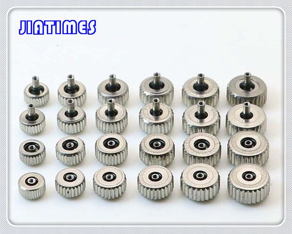 

10pc silver stainless steel waterproof watch crown from 4.5mm to 7.0mm big hole 2.5mm diameter select size