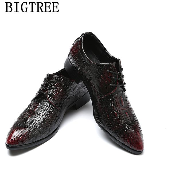 

crocodile shoes men formal italian brand mens office shoes leather coiffeur party for men sepatu slip on pria buty meskie, Black