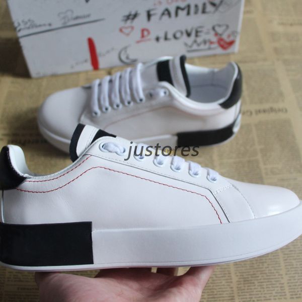 

2019 fashion men women designer shoes white portofino sneakers love valentines day luxury shoe casual shoes size 35-45 with box, Black