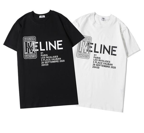 

мужская роскошь tshirts высокого качества нового kanye отражательного письмо логотип печать футболка тенденция бренд уличной мода лето корот, White;black