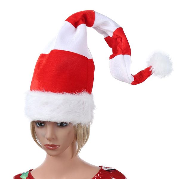 

рождественские украшения новинка забавный эльф шляпа длинные гибкие полосатые плюшевые санта шляпы зимний праздник теплая шапка партия украш