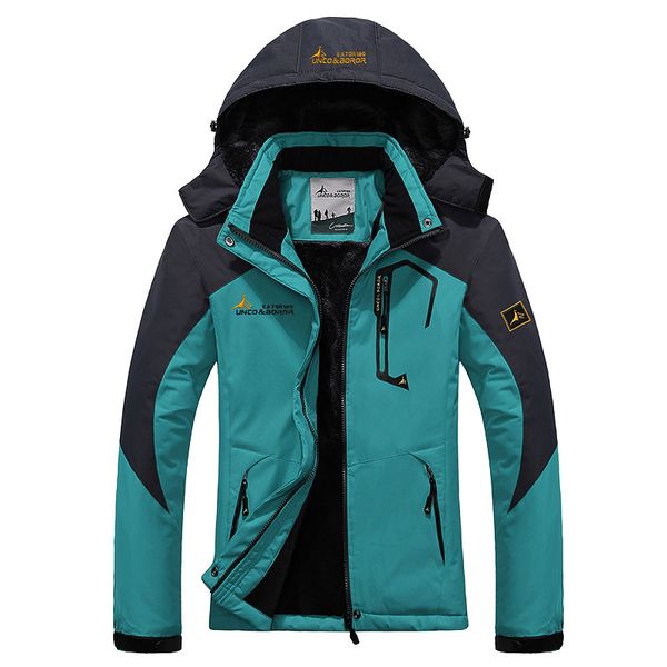 

women winter waterproof jacket softshell windbreaker rain fleece outdoor sport warm coat camping trekking skiing hiking jackets, Blue;black