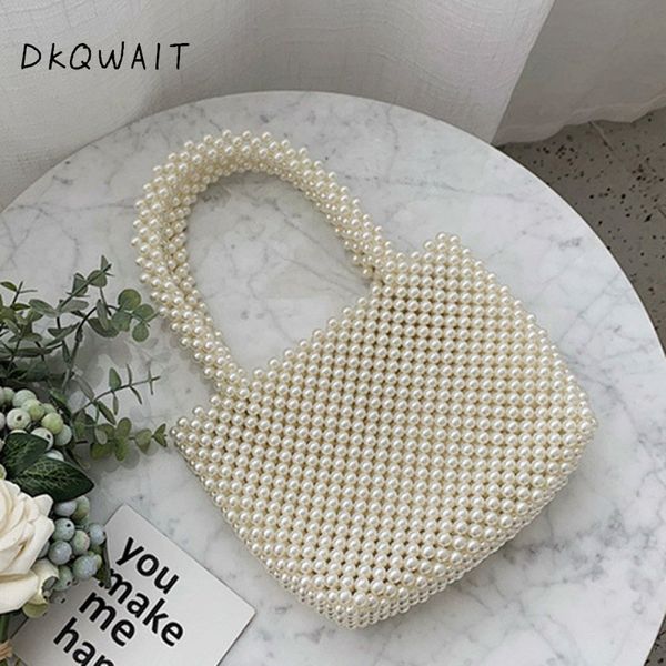

pearls beading bags for women handbag fashion handmade pearls handbags women vintage evening party bag ladies tote 2019