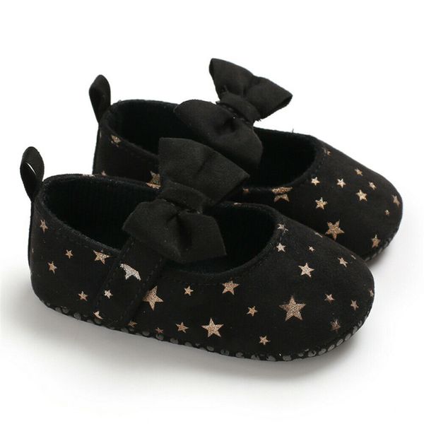 

newborn infant 0-18m toddler girl crib shoes baby bowknot canvas soft sole prewalker first walker sneakers star print shoes