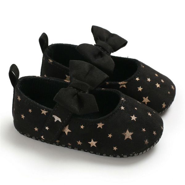 

новорожденный 0-18m девушки малыша детская кровать обувь детские bowknot холст soft sole prewalker first walker кроссовки star print обувь