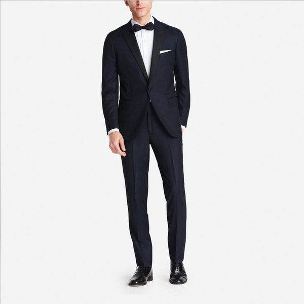 

темно-синий смокинг жениха последние пальто брюки мужские костюмы для свадьбы 2piece groomsmen техники костюмы pour homme остроконечные отво, Black;gray