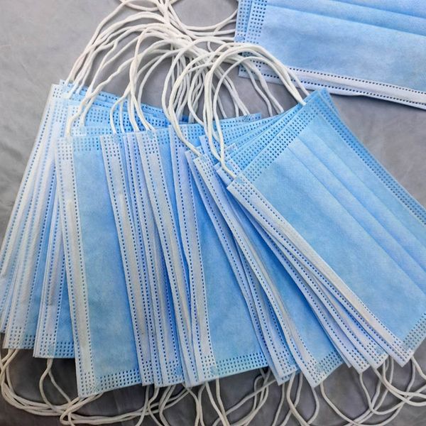 

face masks for germ protection flu disposable 100pcs mouth masks cover 3-ply non-woven disposable dust mask dhl fast ship