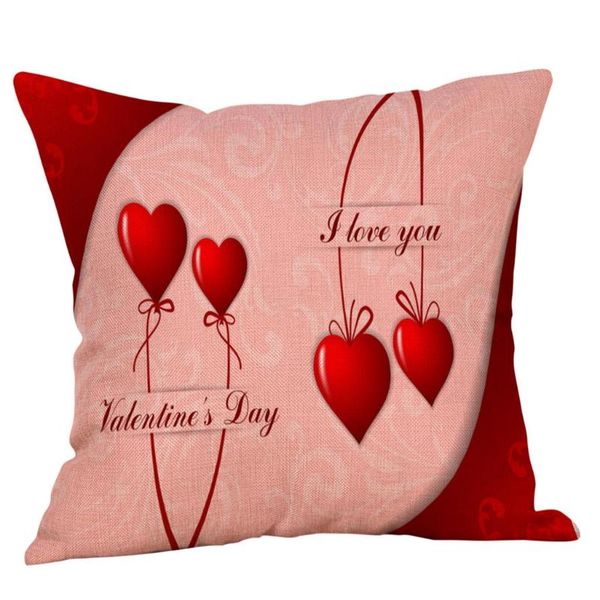 

pillowcase valentine's day pattern sofa cushion cover household decoration home decorative pillows cotton linen cushion cover
