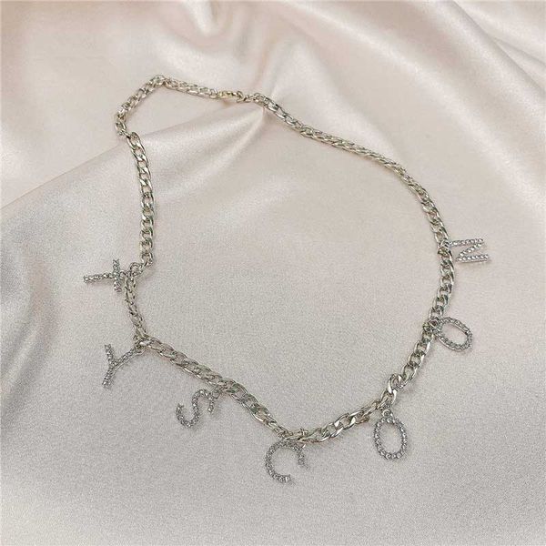 

optional silver plated name necklace for women custom bling crystal alphabet chain necklaces with letter pendant choker jewelry, Golden;silver