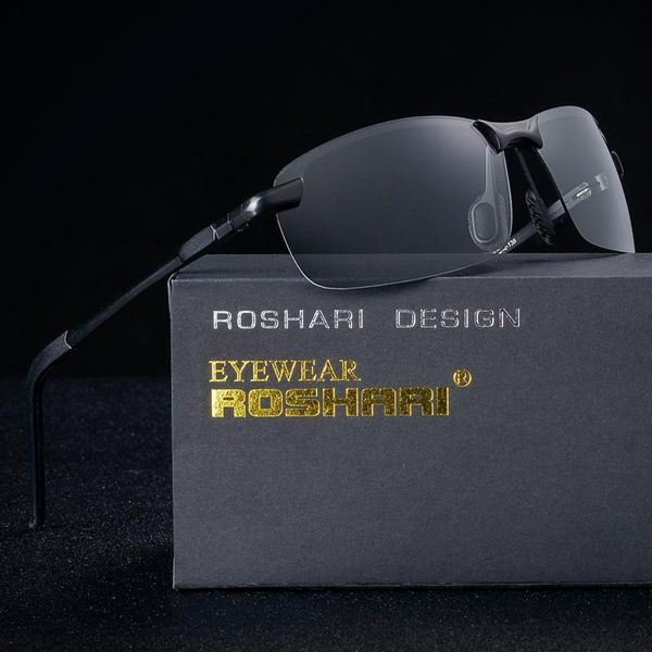 

roshari a52 discolored sunglasses men polarized pchromic professional driving sun glasses gafas de sol hombre ntatb