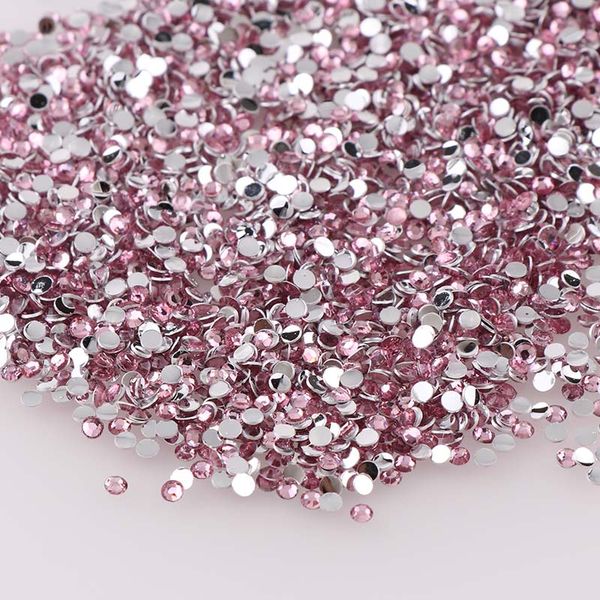 

light pink 10000pcs 2mm/3mm/4mm/5mm round resin flatback rhinestones diy nail art phone shoes decorations, Silver;gold