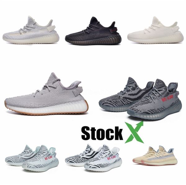 

kanye west designer shoes linen tail light running sneaker women men zebra marsh static reflective flax cinder earth air with box #dss512