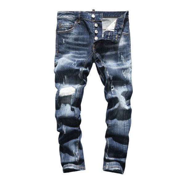 

new mens designer 2019 mens tear jeans blue cotton dsn18 fashion tight spring and autumn mens pants