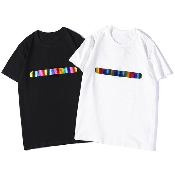 

19ss mens stylist t shirt women casual short sleeve mens round neck tees black white size s-2xl, White;black