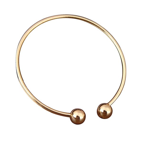 

qianraq copper large ball alloy opening bangle fashion temperament female open bracelet for woman gift jewelry accessories, Black