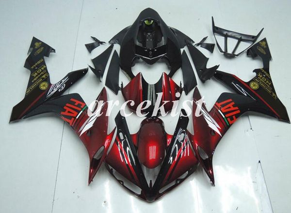 

injection mold new abs motorcycle full fairings kit fit for yamaha yzf-r1 2007 2008 07 08 bodywork set black red light