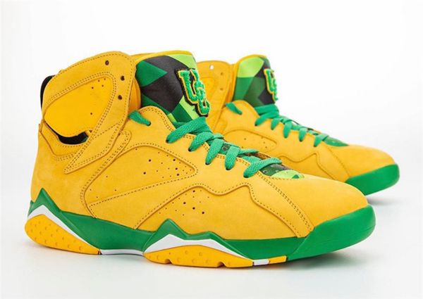 

2020 new authentic air 7 oregon ducks pe uo retro yellow strike green apple 7s basketball shoes men women limited sports sneakers with box, White;red