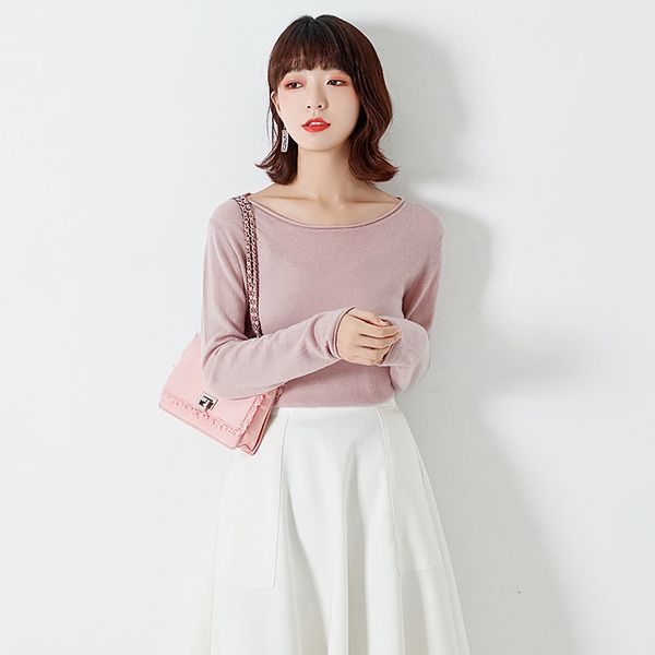 

litvriyh new cashmere sweater women sweaters and pullovers long sleeve slash neck female pullover knitted jumper pull femme, White;black