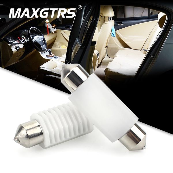 

2x 31 36 39 41mm c5w c10w 3030 ceramic led car festoon dome interior reading light map lamp bulb dc12v canbus error free