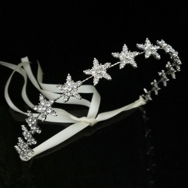 

crystal stunning star vine bridal tiara headbands bride crowns for girl/women hair ornaments wedding hair jewelry accessories, Golden;white
